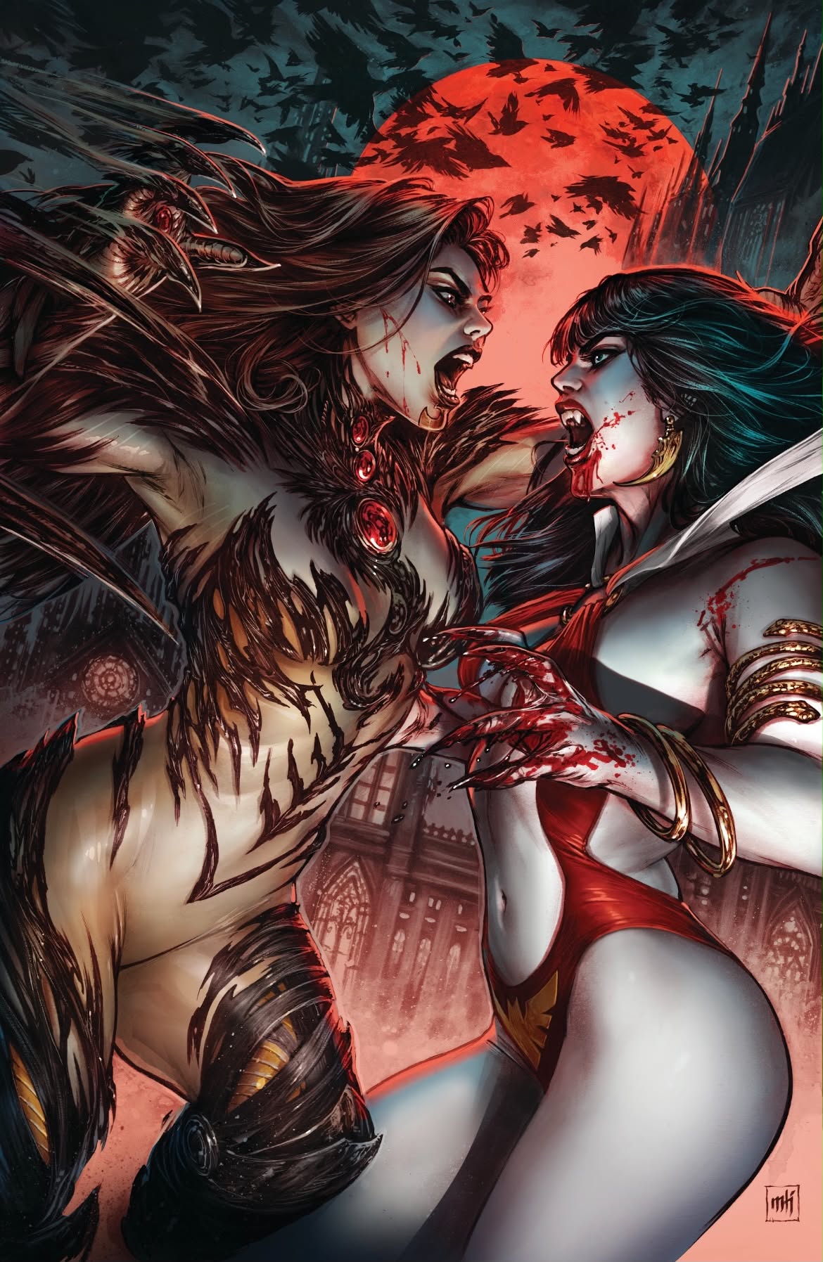 PREORDER- VAMPIRELLA X WITCHBLADE SPECIAL #1 (ONE SHOT) - MIKE KROME - SINISTER'S COMICS EXCLUSIVE