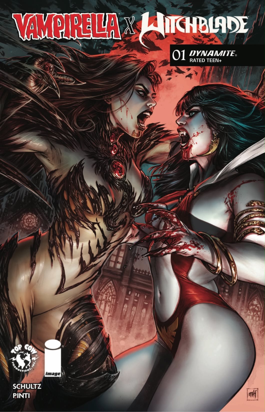 PREORDER- VAMPIRELLA X WITCHBLADE SPECIAL #1 (ONE SHOT) - MIKE KROME - SINISTER'S COMICS EXCLUSIVE